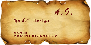 Apró Ibolya névjegykártya