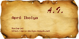Apró Ibolya névjegykártya